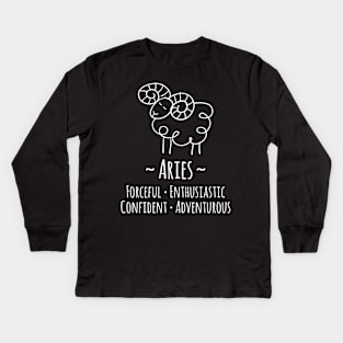 Aries Zodiac Sign Kids Long Sleeve T-Shirt